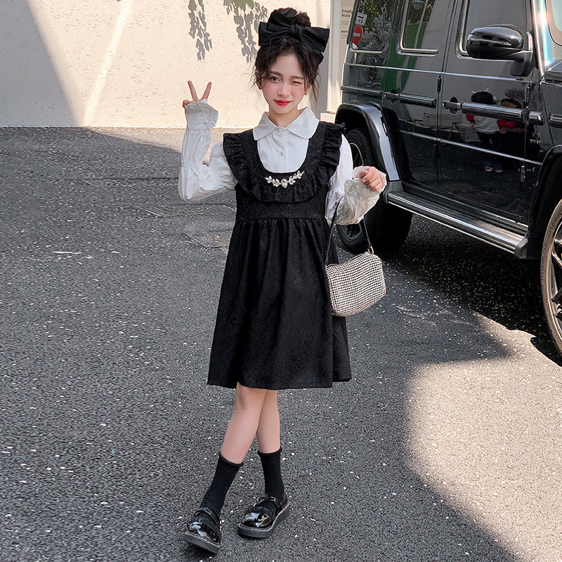 Wholesale Cotton Children's Spring Dress Two-piece Set